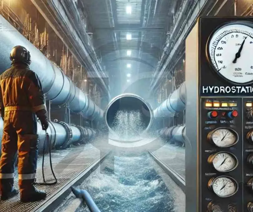 Teste Hidrostático 4 Técnico operando equipamentos industriais para garantir integridade estrutural.