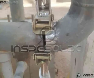 Serviço de Controle Dimensional 1 Inspeção dimensional em flange com instrumento de medição.