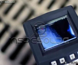 Equipamento de inspeção visual com display digital ampliado.