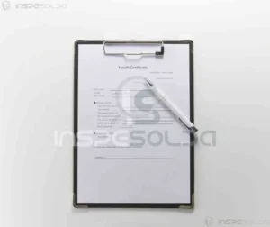 Prancheta com documento representando a recertificação de EPS (Especificação de Procedimento de Soldagem).