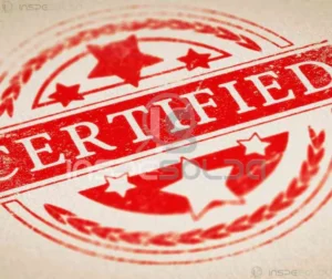 Recertificação de operadores de soldagem 16 Imagem com selo de certificação vermelha simbolizando a recertificação de operadores de soldagem.
