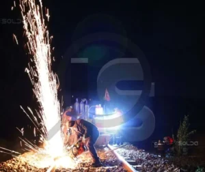Aquecimento de junta metálica pela Inspesolda para garantir soldagem segura.
