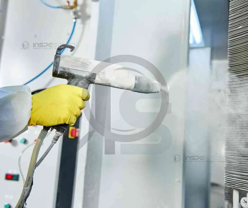 Inspeção inicial da superfície com lupa para avaliar a qualidade do material antes da soldagem.