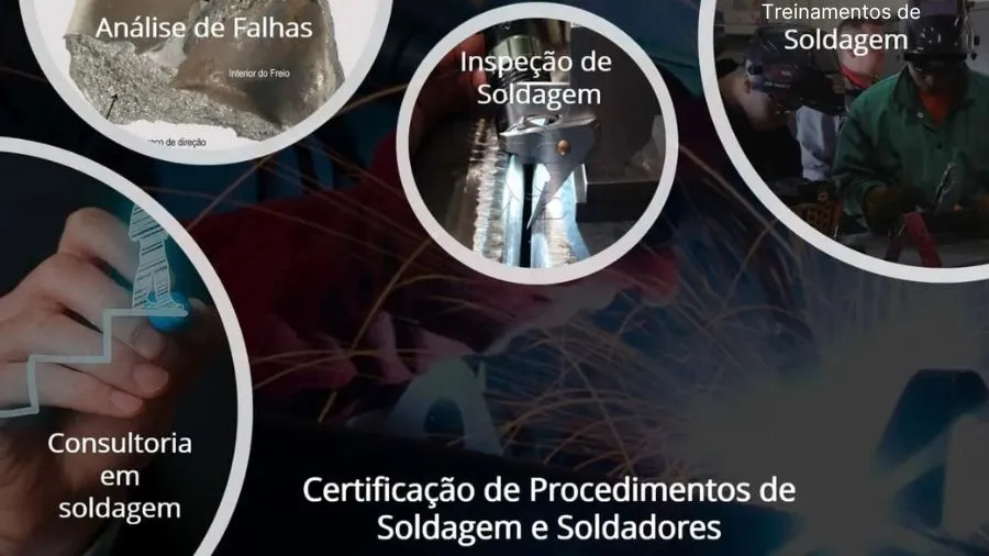 home-alguns-de-nossos-servicos Serviços da InspeSolda destacados em círculos: análise, inspeção, treinamentos, consultoria e mais.