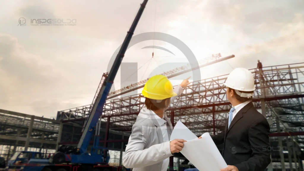 Consultoria Técnica para Seleção de Materiais de Soldagem 2 Engenheiros e técnicos discutindo soluções para melhorar processos industriais e reduzir desperdícios e retrabalho.