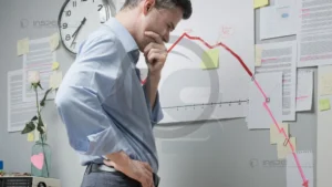 Profissional analisando gráficos de desempenho, destacando o impacto de falhas na eliminação nos resultados operacionais de uma empresa.