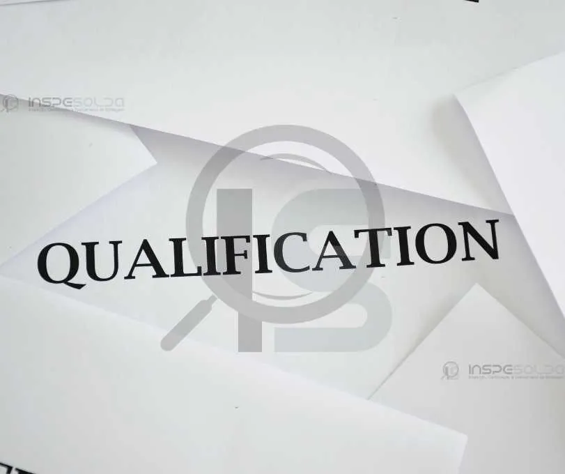 Documento com o termo "Qualification" que representa a importância da qualificação de procedimentos de soldagem para garantir conformidade e reduzir riscos em projetos industriais.