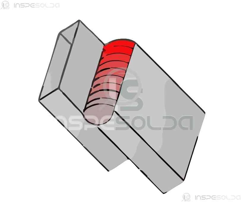 Junta Soldada (welded joint) 15 Imagem técnica mostrando uma junta soldada com destaque para a região de união entre duas peças metálicas.