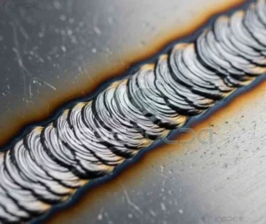 Solda (weld) 3 Imagem detalhada de um cordão de solda com aparência uniforme e acabamento de alta qualidade, representando a excelência técnica do processo.