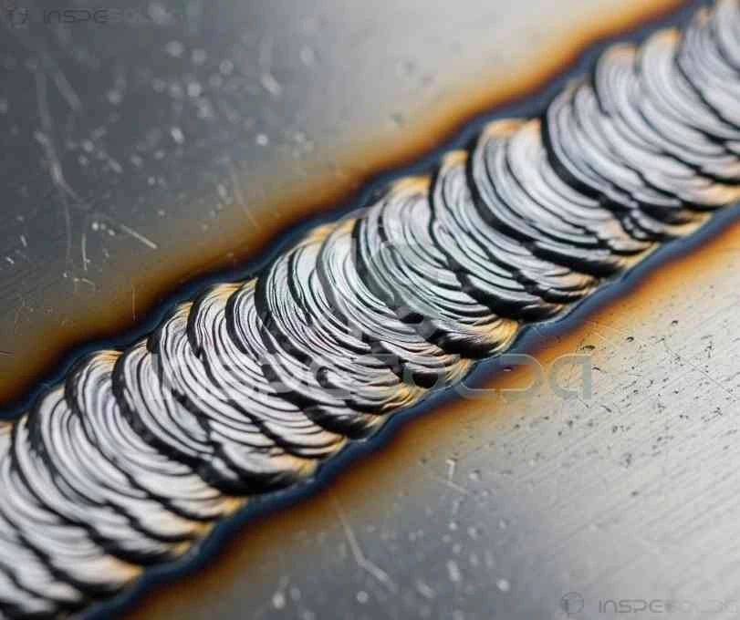 Solda (weld) 2 Imagem detalhada de um cordão de solda com aparência uniforme e acabamento de alta qualidade, representando a excelência técnica do processo.